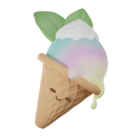 Rainbow Ice Cream  3D Icon