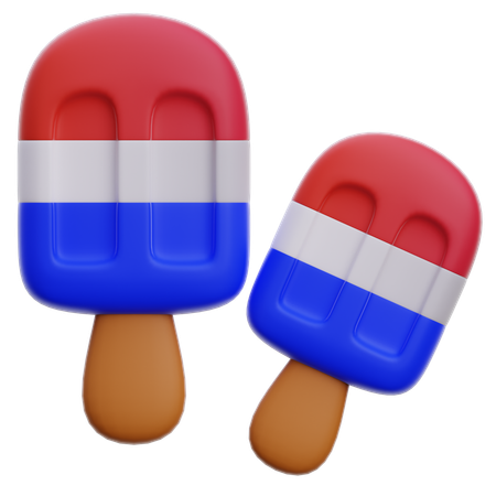 Rainbow Ice Cream Stick Or Popsicle  3D Icon