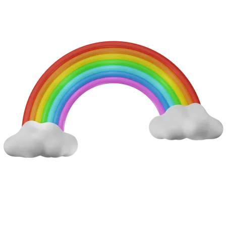 Rainbow In The Cloud  3D Icon