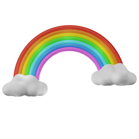 Rainbow In The Cloud  3D Icon