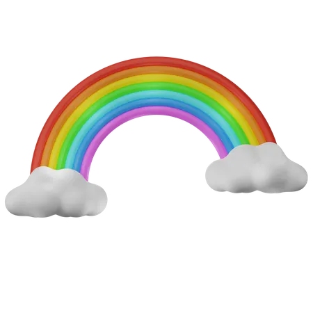 Rainbow In The Cloud 3 D 3D Icon