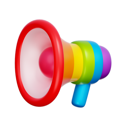 Rainbow Megaphone  3D Icon