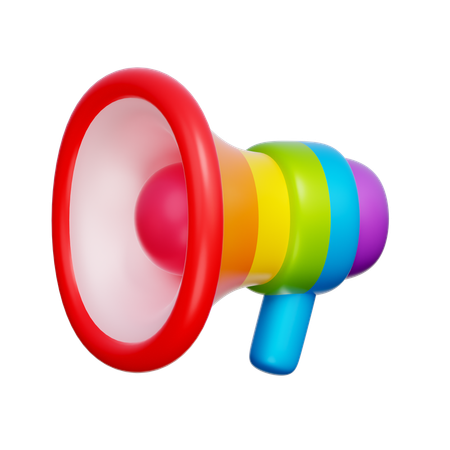 Rainbow Megaphone  3D Icon