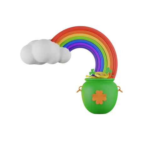 Rainbow Patrick Coins Pot  3D Icon