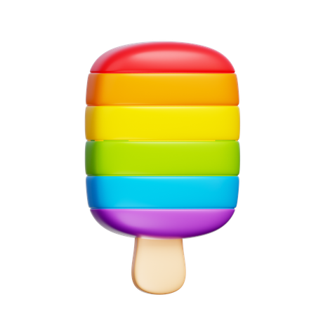 Rainbow Popsicle  3D Icon
