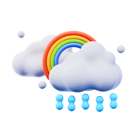 Rainbow Rain  3D Icon