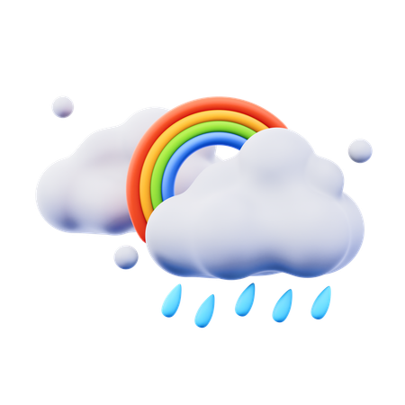 Rainbow Rain  3D Icon