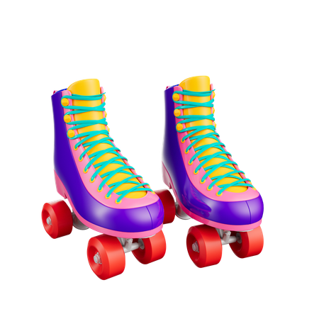 Rainbow Roller Skates  3D Icon