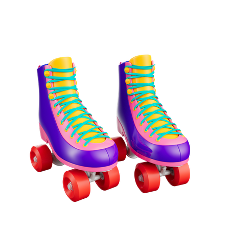 Rainbow Roller Skates  3D Icon