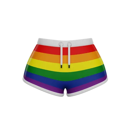 Rainbow Shorts Pride Month 3 D Render Icon 3D Icon