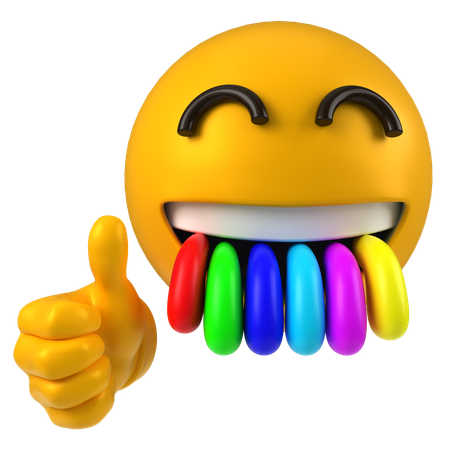 Rainbow Smiley  3D Icon