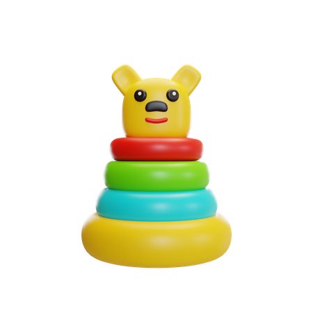 Rainbow Stacking Rings  3D Illustration