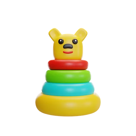 Rainbow Stacking Rings  3D Illustration