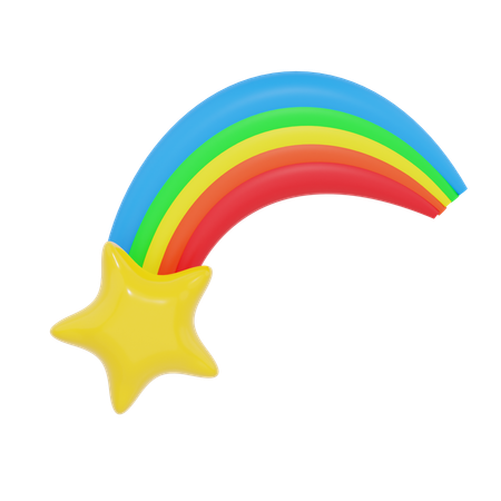 Rainbow Star  3D Icon