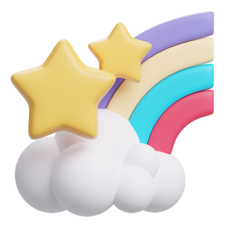 Rainbow Star  3D Icon