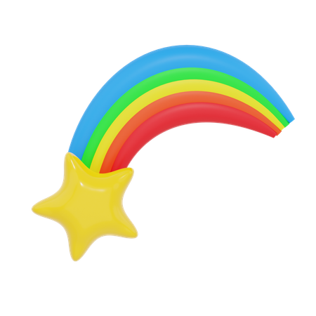 Rainbow Star  3D Icon