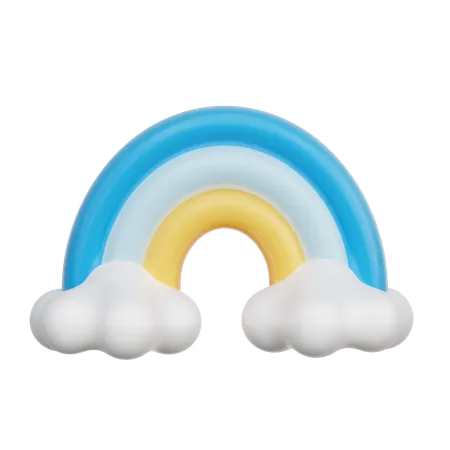 3 D Rainbow With Clouds Baby Gender Reveal Its A Boy Birthday Party 3 D Rendering 3D Icon