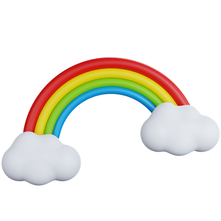 Rainbow With Two Clouds  3D Icon
