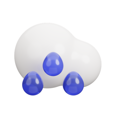 Raindrops Weather  3D Icon