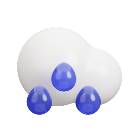 Raindrops Weather  3D Icon