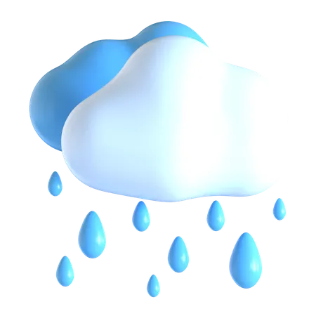 Rain 3 D Illustration 3D Icon