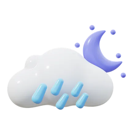 Raining at Night  3D Icon