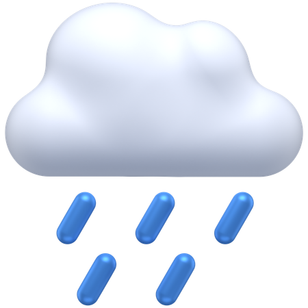 Raining cloud  3D Icon