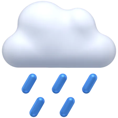 3 D Icon Of A Raining Cloud 3D Icon