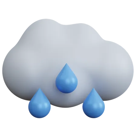 3 D Rendering Clouds With Water Drops Isolated 3D Icon