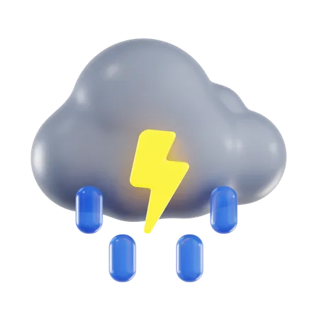 Raining With Thunder  3D Icon