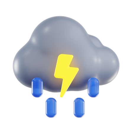 Raining With Thunder  3D Icon