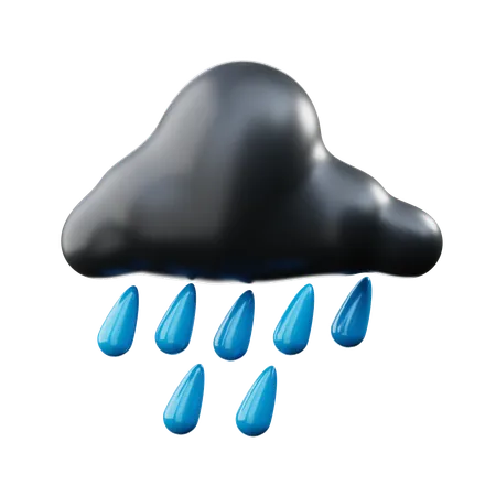 Rainy Weather 3 D Illustration 3D Icon