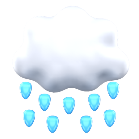 雨の  3D Icon