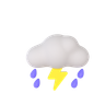 3d thunderstorm weather logo