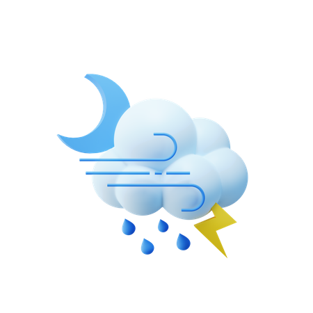 Rainy And Thunderstorm 3D Icon
