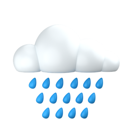 Rainy Cloud  3D Icon