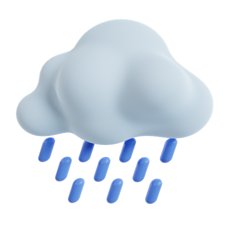 Rainy Cloud  3D Icon