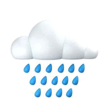 Rainy Cloud 3 D Weather Icon 3D Icon