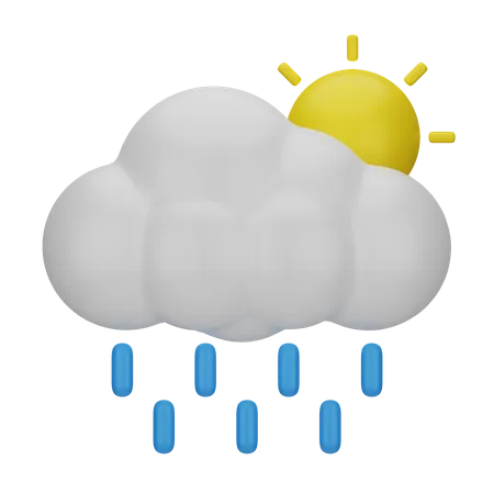 Rainy Day 3 D Weather 3D Icon