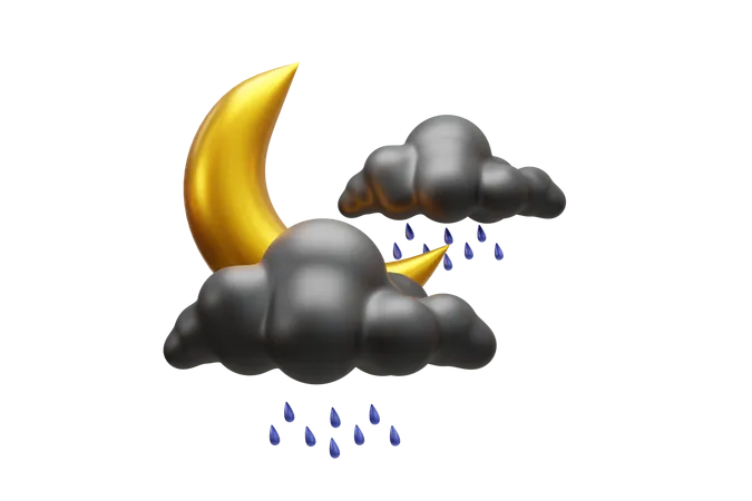 雨の夜  3D Icon