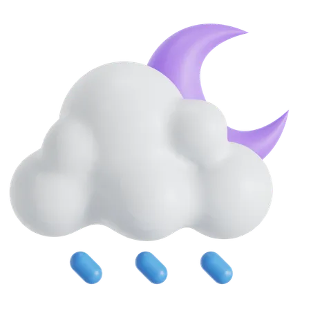 Rainy During The Night 3D Icon