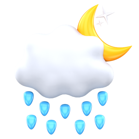 雨の夜  3D Icon
