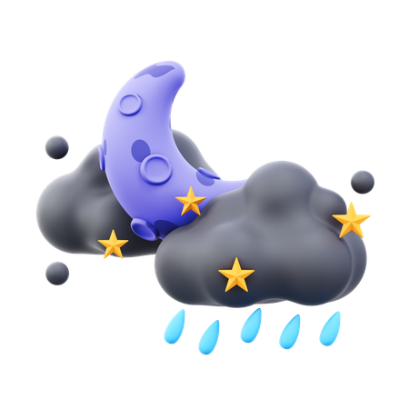Rainy Night  3D Icon