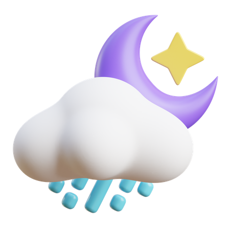 Rainy Night  3D Icon