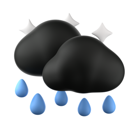 Rainy night  3D Icon