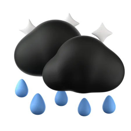 Rainy night  3D Icon