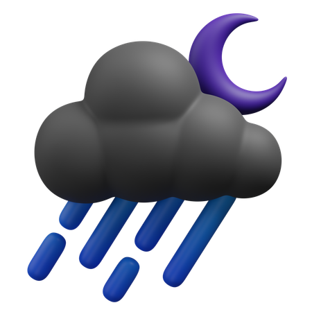 Rainy night  3D Icon