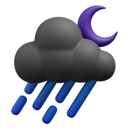 Rainy night  3D Icon