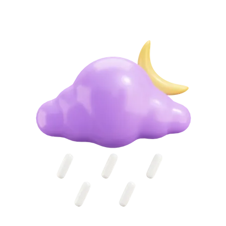 3 D Weather Icon With Purple And Yellow Color 3D Illustration