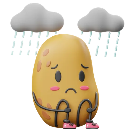 Rainy Potato  3D Icon